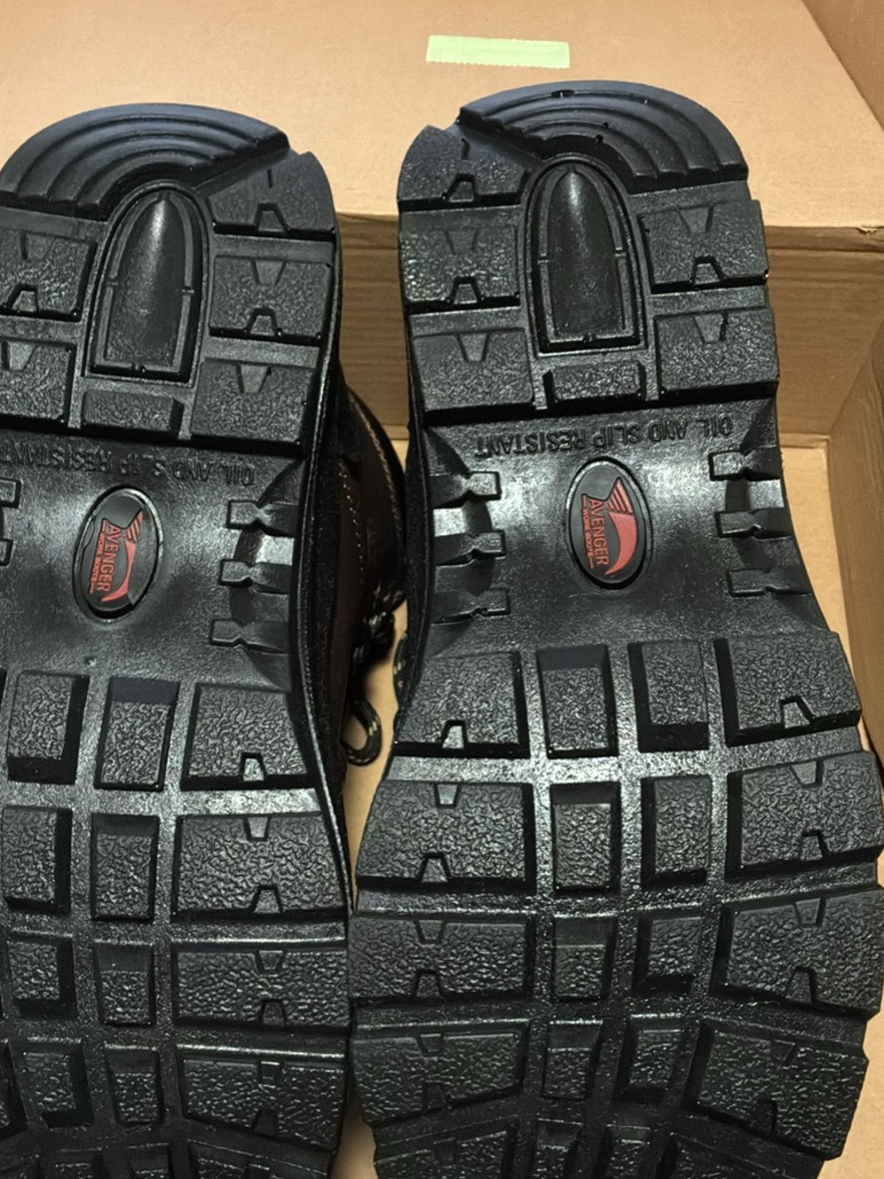 Avenger Men’s Black Tactical Work Boots with Red Logo
